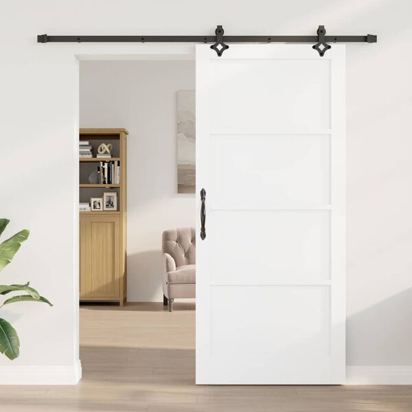 vidaXL Porta scorrevole ORKDAL Bianco 93 x 211 cm Pino massello