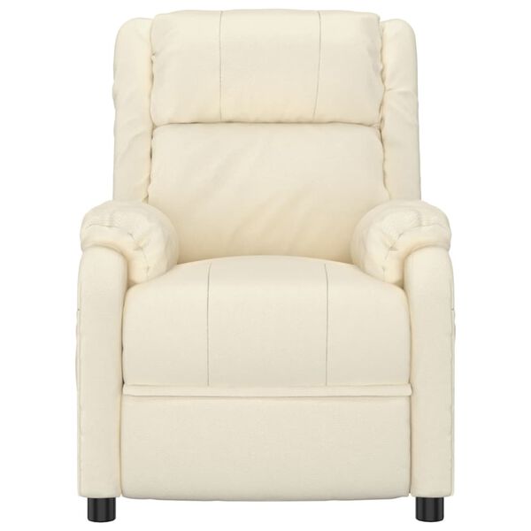 vidaXL Poltrona Massaggiante Elettrica Crema Similpelle