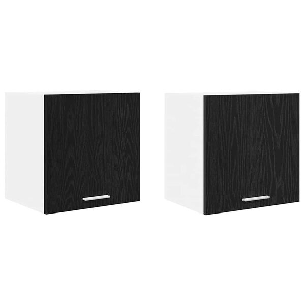 vidaXL Armadio pensile 2 pcs Rovere Nero e Bianco 40 x 31 x 40 cm