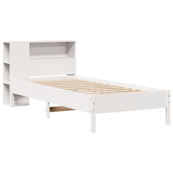 vidaXL Letto Libreria senza Materasso Bianca 90x200 cm Legno di Pino