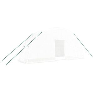 vidaXL Serra con Telaio in Acciaio Bianco 12 m&sup2; 6x2x2,85 m