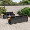 vidaXL Set Divani da Giardino con Cuscini 8 pz Nero in Polyrattan