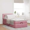 vidaXL Struttura Letto Pouf con Materasso Rosa 80x200 cm Velluto