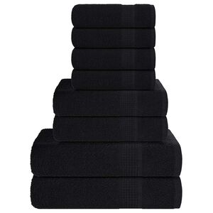 vidaXL Set di asciugamani 8 pezzi FROGN Nero 360 g/m&sup2;