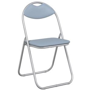 vidaXL Sedia pieghevole 8 pz Pelle Sintetica Grigio 48 x 43,5 x 81 cm