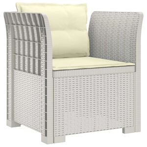 vidaXL Poltrona a 1 Posto con Cuscini Aspetto Rattan PP Bianco