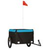 vidaXL Rimorchio da Bici Nero e Blu 45 kg in Ferro