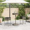 vidaXL Set Bar da Giardino 3pz con Cuscini Grigio in Polyrattan