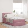 vidaXL Struttura Letto Pouf con Materasso Rosa 90x200 cm in Velluto