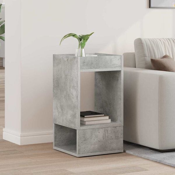 vidaXL Tavolino Grigio cemento 30 x 30 x 56 cm Legno multistrato