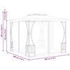 vidaXL Gazebo con Rete 300x300x265 cm Crema