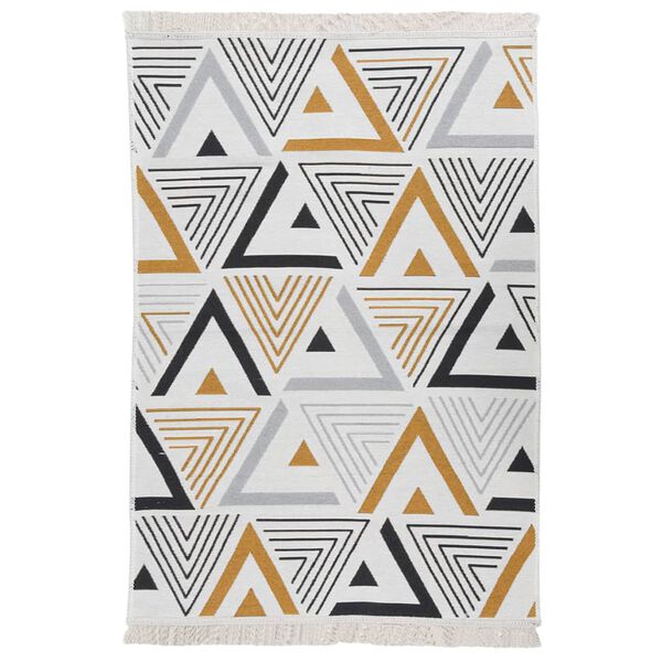 vidaXL Tappeto Giallo e Grigio 160x230 cm in Cotone