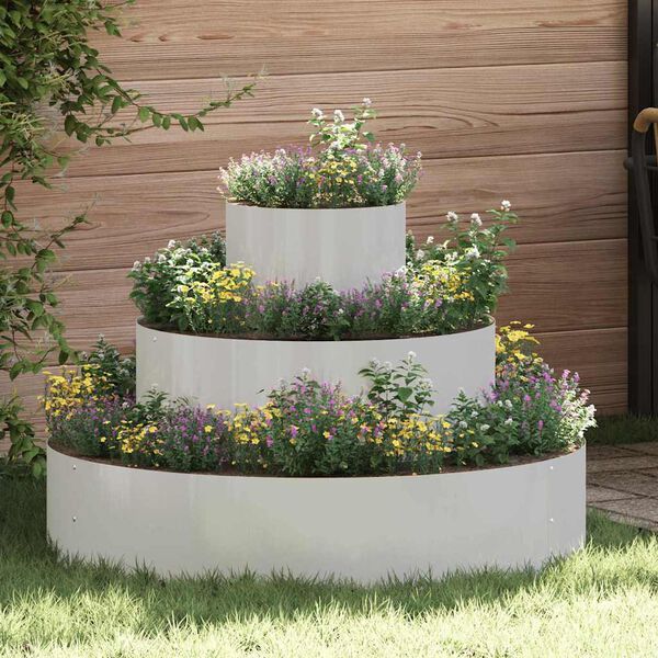vidaXL Vaso da giardino Argento 90 x 90 x 20 cm Acciaio inossidabile