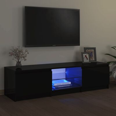 vidaXL Mobile Porta TV con Luci LED Nero 140x40x35,5 cm