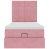 vidaXL Struttura Letto Pouf con Materassi Rosa 100x200 cm Velluto