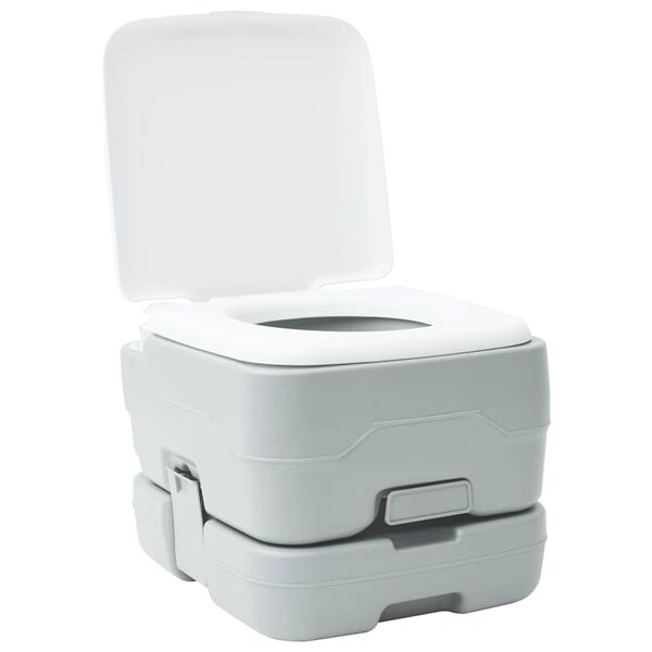 vidaXL Toilette da Campeggio Grigio e Bianco 41,5 x 36,5 x 30 cm