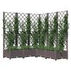 vidaXL Fioriera da Giardino e Graticcio Marrone 120x120x121,5 cm in PP