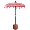 vidaXL Ombrello balinese con base 2 pz Rosa