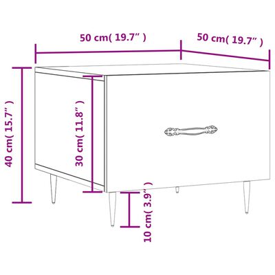 vidaXL Tavolino da Salotto Rovere Sonoma 50x50x40 cm Legno Multistrato