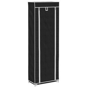 vidaXL Scarpiera in Tessuto Richiudibile 57 x 29 x 162 cm Nera