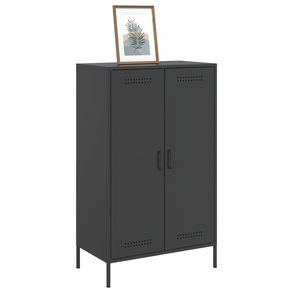 vidaXL Credenza Nera 68x39x113 cm in Acciaio