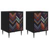 vidaXL Armadio da Notte OMMEN 2 pz Rovere Nero 36 x 33 x 51 cm