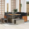 vidaXL Set Divano da Giardino con cuscino 8 pcs Grigio