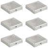vidaXL Tappi per Pali a Piramide 6 pz in Metallo Zincato 81x81 mm