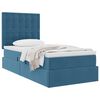 vidaXL Letto con contenitore e materasso Blu Scuro 90 x 190 cm Velluto