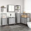 vidaXL Set di mobili per il bagno con porta 5 pcs Grigio Sonoma e Nero