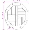vidaXL Piano Tavolo in Legno Massello di Teak Rotondo 2,5 cm 80 cm