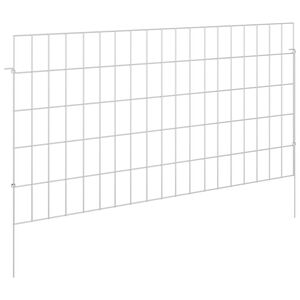 vidaXL Recinzione da Giardino con Picchetti 24 pz 95 x 50 cm Argento
