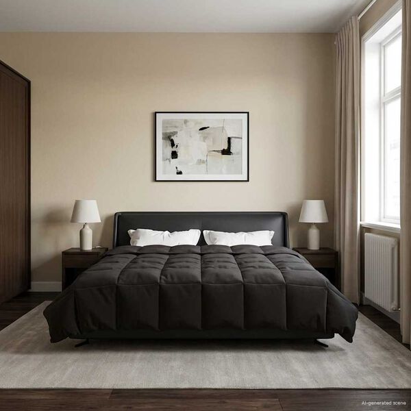 vidaXL Duvet Estivo Trapuntato Antracite 220 x 260 cm Microfibra