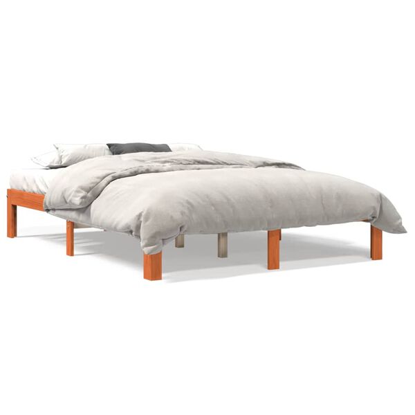 vidaXL Letto senza Materasso Marrone Cera 135x190 cm in Legno di Pino