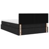 vidaXL Letto con contenitore e LED con led Nero 140 x 200 cm Tessuto