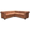 vidaXL Divano Angolare Chesterfield a 5Posti Pelle Artificiale Marrone