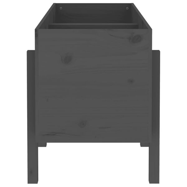 vidaXL Fioriera Rialzata da Giardino Grigia 121x50x57 cm Massello Pino