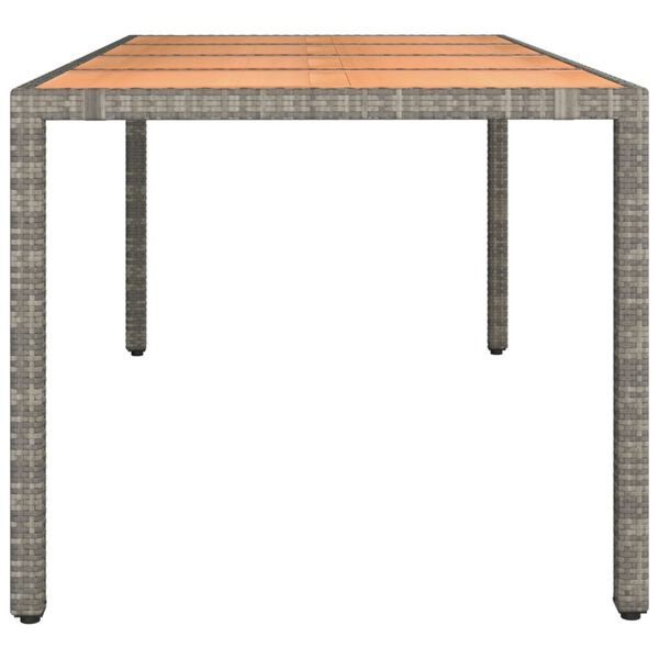 vidaXL Tavolo Giardino Piano Legno Grigio Polyrattan e Massello Acacia