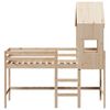 vidaXL Letto Soppalco con Scala e Tetto 90x190 cm Legno Massello Pino