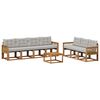vidaXL Set di divani da esterno 8 pcs Naturale e Grigio Chiaro