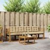 vidaXL Set di divani da esterno con cuscino 5 pcs Naturale e Beige