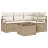 vidaXL Set Divano da Giardino con cuscino 5 pcs Beige e Crema