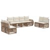 vidaXL Set Divano da Giardino 8 pz Beige e Bianco Crema polyrattan