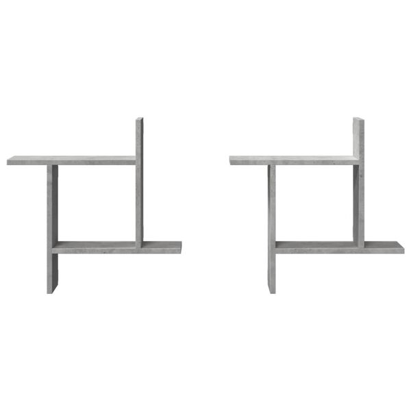 vidaXL Mensole a Muro 2pz Grigio Cemento 50x12x50 cm in Truciolato