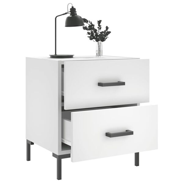 vidaXL Comodino Bianco 40x35x47,5 cm in Legno Multistrato