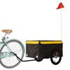 vidaXL Rimorchio da Bici Nero e Giallo 45 kg in Ferro