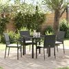 vidaXL Set da Pranzo per Giardino con cuscino 5 pcs Nero polyrattan