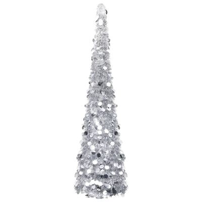 vidaXL Albero di Natale Artificiale Apribile Argento 180 cm PET