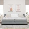 vidaXL Letto a molle con materasso Grigio chiaro 200 x 200 cm Tessuto