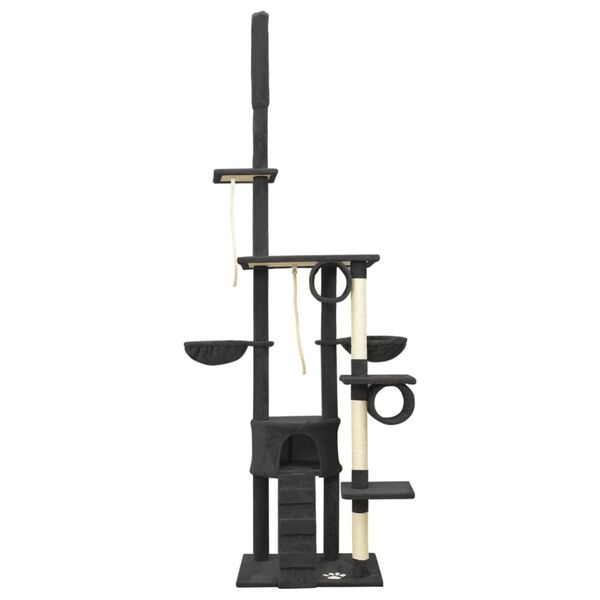 vidaXL Tiragraffi dal Pavimento al Soffitto Grigio Scuro 220-240 cm